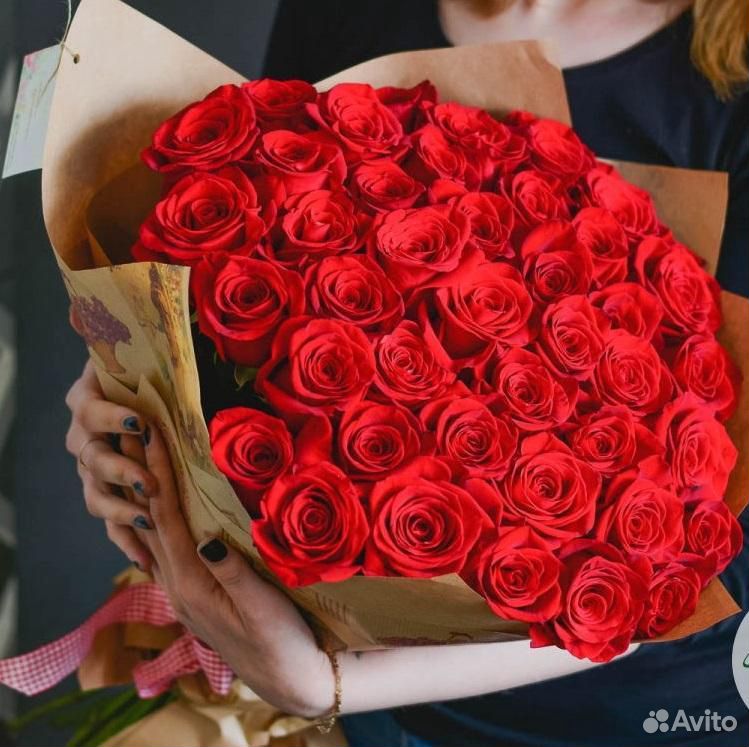 Букет 61 красная роза купить на Зозу.ру - фотография № 1