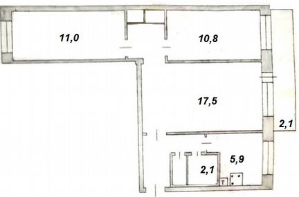 3-к квартира, 60.2 м², 1/5 эт.