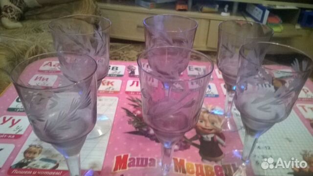 Бокалы стекло СССР с ручной работой