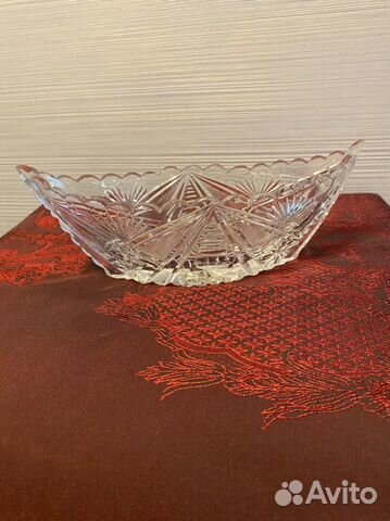 Хрустальная ваза ладья