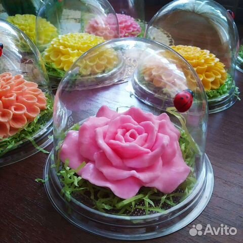 Роза в куполе мыло ручной работы