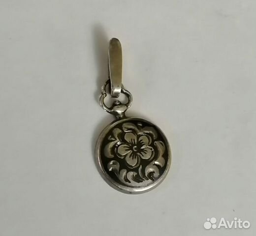 Кулон, подвеска серебро 875 проба, чернь. СССР