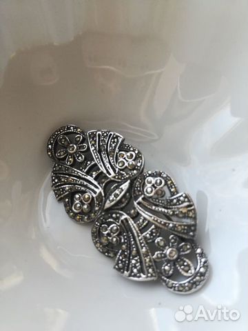 Винтажная брошь серебро 925 пробы