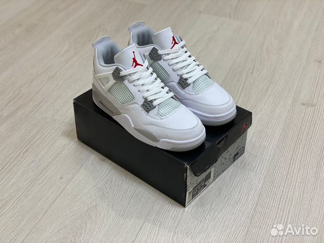 Nike air jordan 4 retro white grey