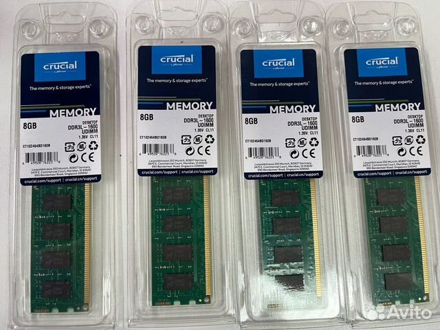 Новая память ddr3l 8 gb Crucial 1600 mhz