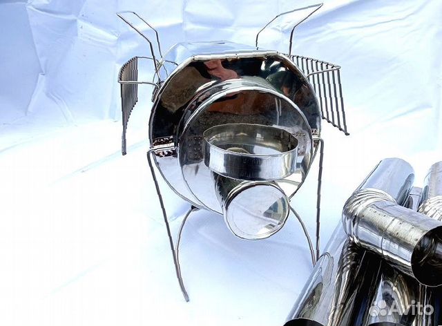 Печь буржуйка Кабанчик на 15 л. с решетками