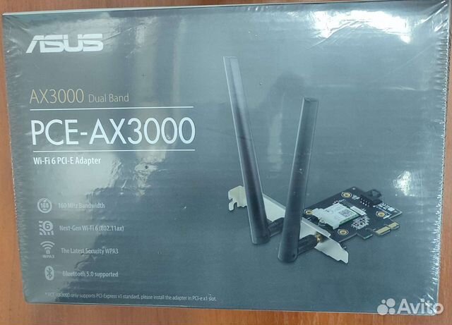 Wi-Fi 6 адаптер asus PCE-AX3000