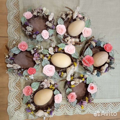 Венки-гнезда для пасхальных яиц