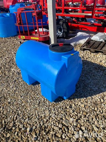 Пластиковая ёмкость эвг 500 л горизонтальная синя