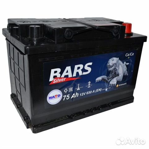 Акб 75 bars silver обратная полярность