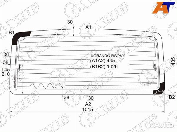 Стекло заднее ssangyong korando