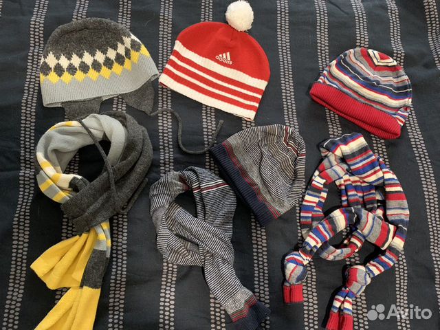 Комплекты (шапка, шарф) для мальчиков 2-4 года