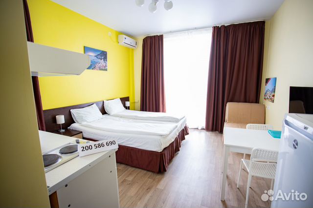 

Квартира-студия в апарт-отеле, 25 м², 2 кровати
