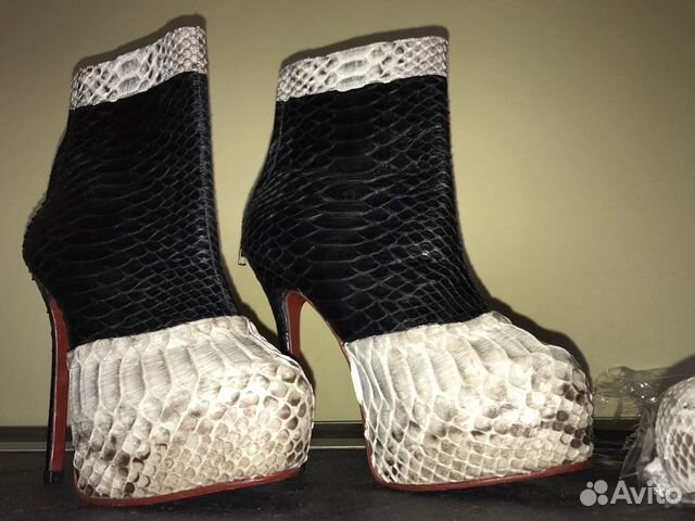 Ботильоны из натуральной кожи питона (новые)