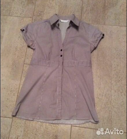 Рубашка фиолетово-белая с ремешком Рубашка фиолетово-белая с ремешком