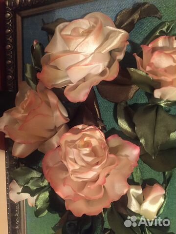 Яркие интерьерные картины, вышитые лентами.ручная Яркие интерьерные картины, вышитые лентами.ручная