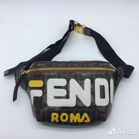 Сумка на пояс Fendi С принтом fila поясная Фенди