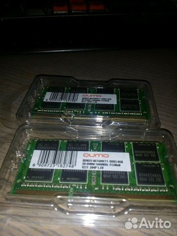 Озу DDR3 SoDimm 8Gb 1600MHz