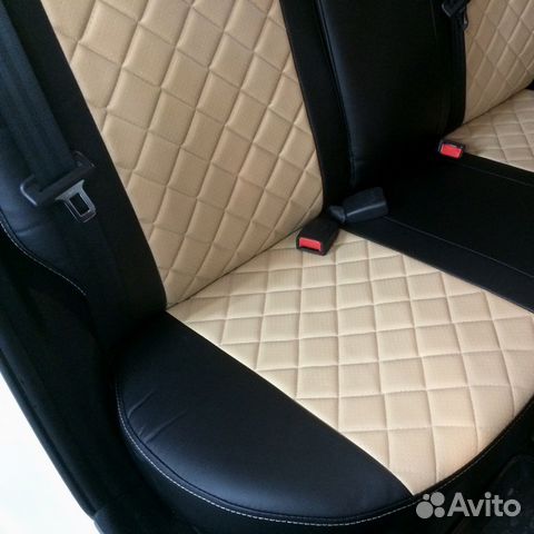 Авто чехлы универсальные Elegant черный + бежевый