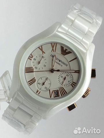Часы Armani керамика белые
