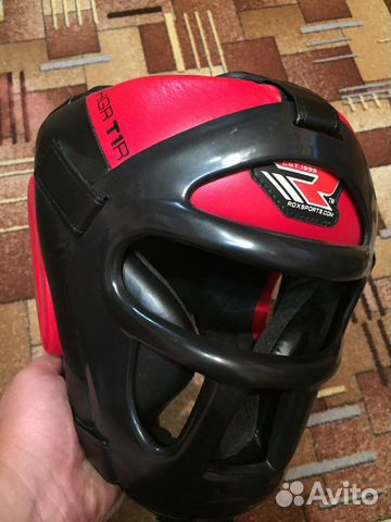Бойцовский тренировочный шлем RDX Т1R с маской