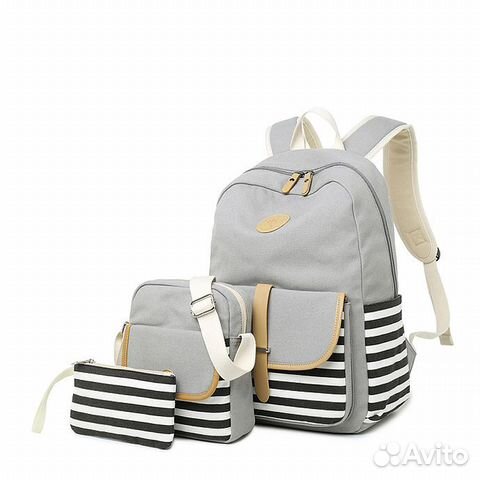 Прочный холст рюкзак в наборе сумка и косметичка Прочный холст рюкзак в наборе сумка и косметичка