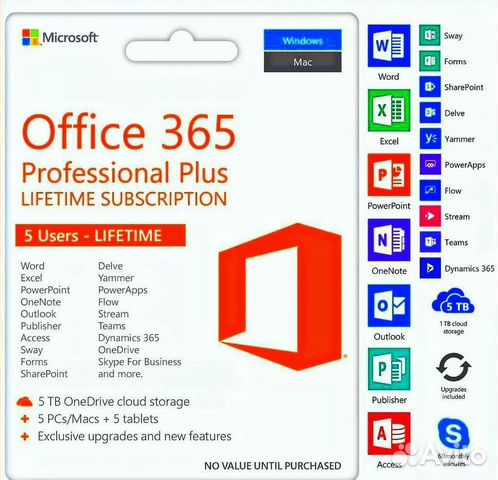 Microsoft Office 365 Pro Plus 5 Pc