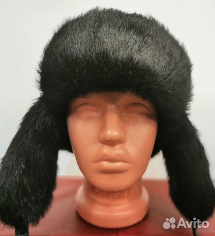 Шапка ушанка ондатра меховая кожа новая.Черная Шапка ушанка ондатра меховая кожа новая.Черная