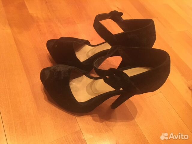 Босоножки Zara чёрный бархат Босоножки Zara чёрный бархат