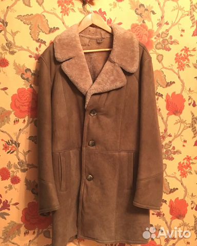 Мужская дубленка (бежевая, новая) размер 52