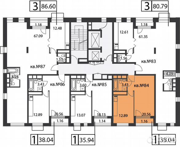 1-к квартира, 38 м², 19/20 эт. 1-к квартира, 38 м², 19/20 эт.