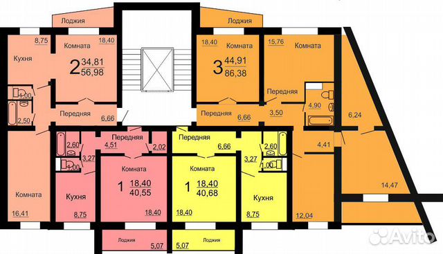 3-к квартира, 91 м², 4/10 эт.