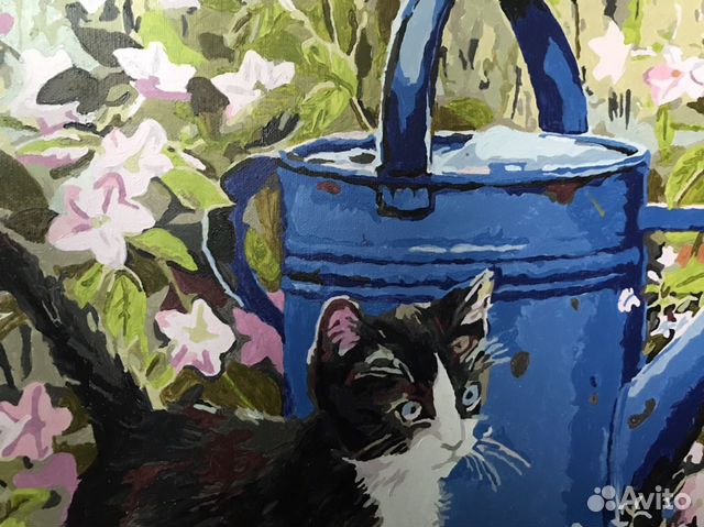 Картина «Котик и лейка» Картина «Котик и лейка»