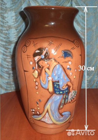 Ваза керамическая с японскими мотивами