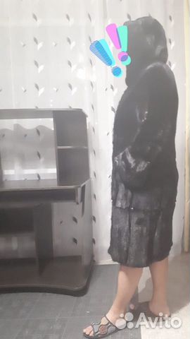 Шуба из норки чёрного цвета