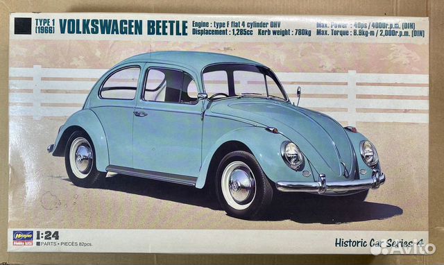 Модель 1/24 Volkswagen Beetle 1966 Hasegawa 21204 Модель 1/24 Volkswagen Beetle 1966 Hasegawa 21204