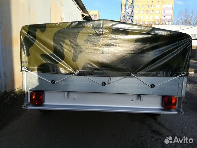 Оцинк. прицеп Кремень 2,0*1,3 с тентом и колёсами Оцинк. прицеп Кремень 2,0*1,3 с тентом и колёсами