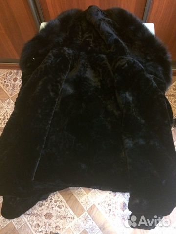 Шуба норка мутон женская новая черная