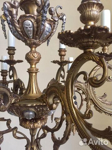 Антикварная бронзовая люстра Антикварная бронзовая люстра