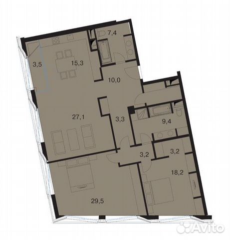 3-к квартира, 143.1 м², 2/7 эт. 3-к квартира, 143.1 м², 2/7 эт.