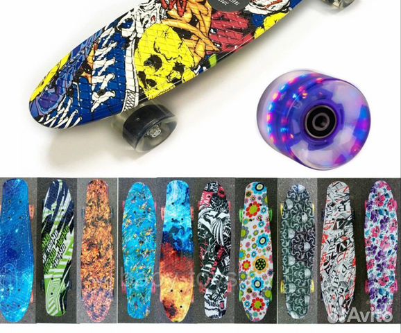Крепкие penny board С светящимися колесами.Скейт Крепкие penny board С светящимися колесами.Скейт