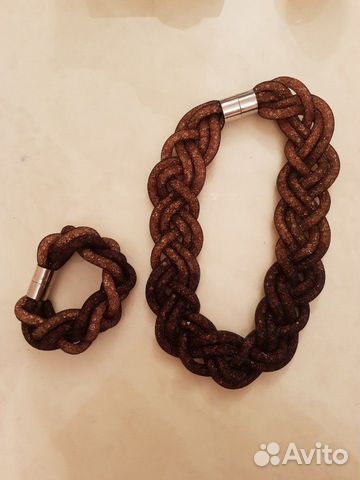 Браслет + колье косичка Браслет + колье косичка