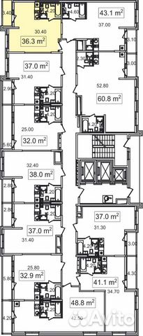 1-к квартира, 36.3 м², 6/26 эт. 1-к квартира, 36.3 м², 6/26 эт.
