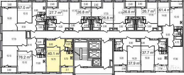 1-к квартира, 40.1 м², 8/25 эт. 1-к квартира, 40.1 м², 8/25 эт.