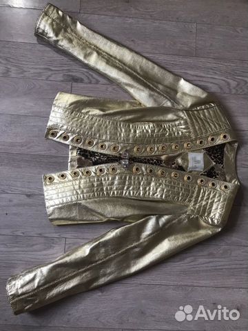 Куртка кожаная Gizia Gold золотая Куртка кожаная Gizia Gold золотая