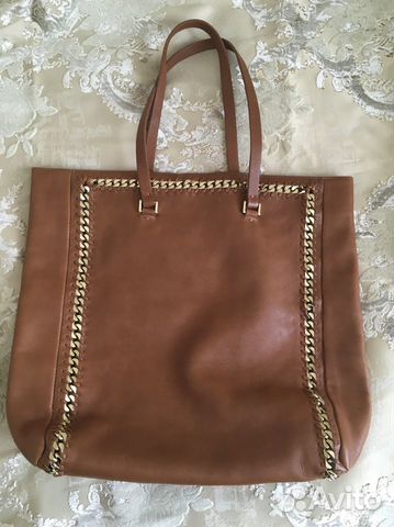 Сумка коричневая кожаная тоут Zara Woman Сумка коричневая кожаная тоут Zara Woman