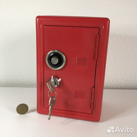 Сейф копилка с ключом и дисковым замком