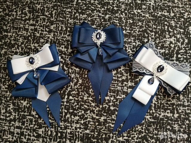 Галстук-брошь, школьные бантики