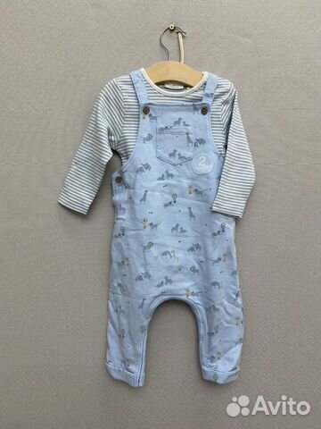 Комплект Next новый 74 см, голубой комбинезон Комплект Next новый 74 см, голубой комбинезон