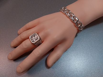 Серебряный браслет «Бисмарк» 55.5гр. 21.5см